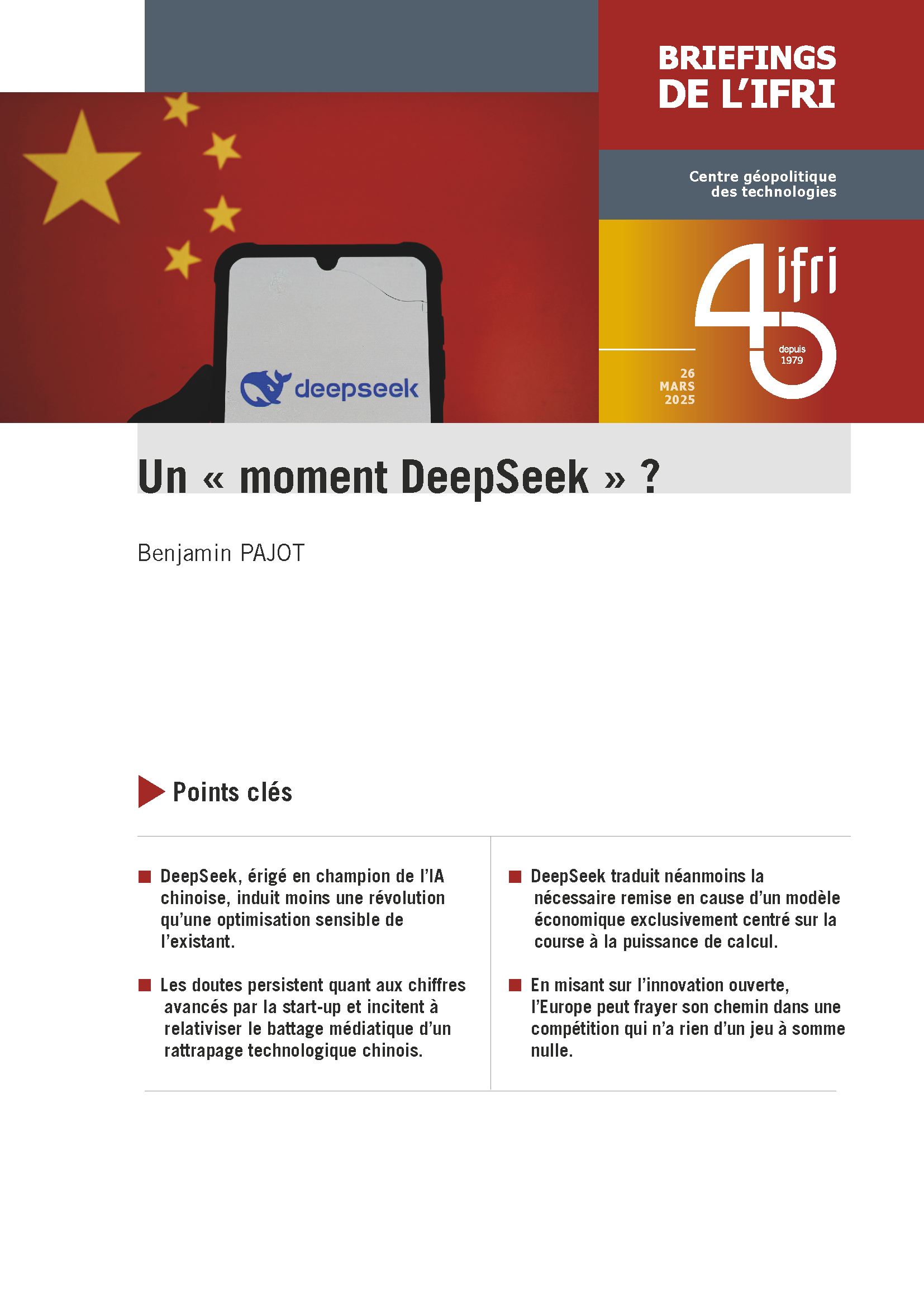 Couverture Briefing DeepSeek B. Pajot