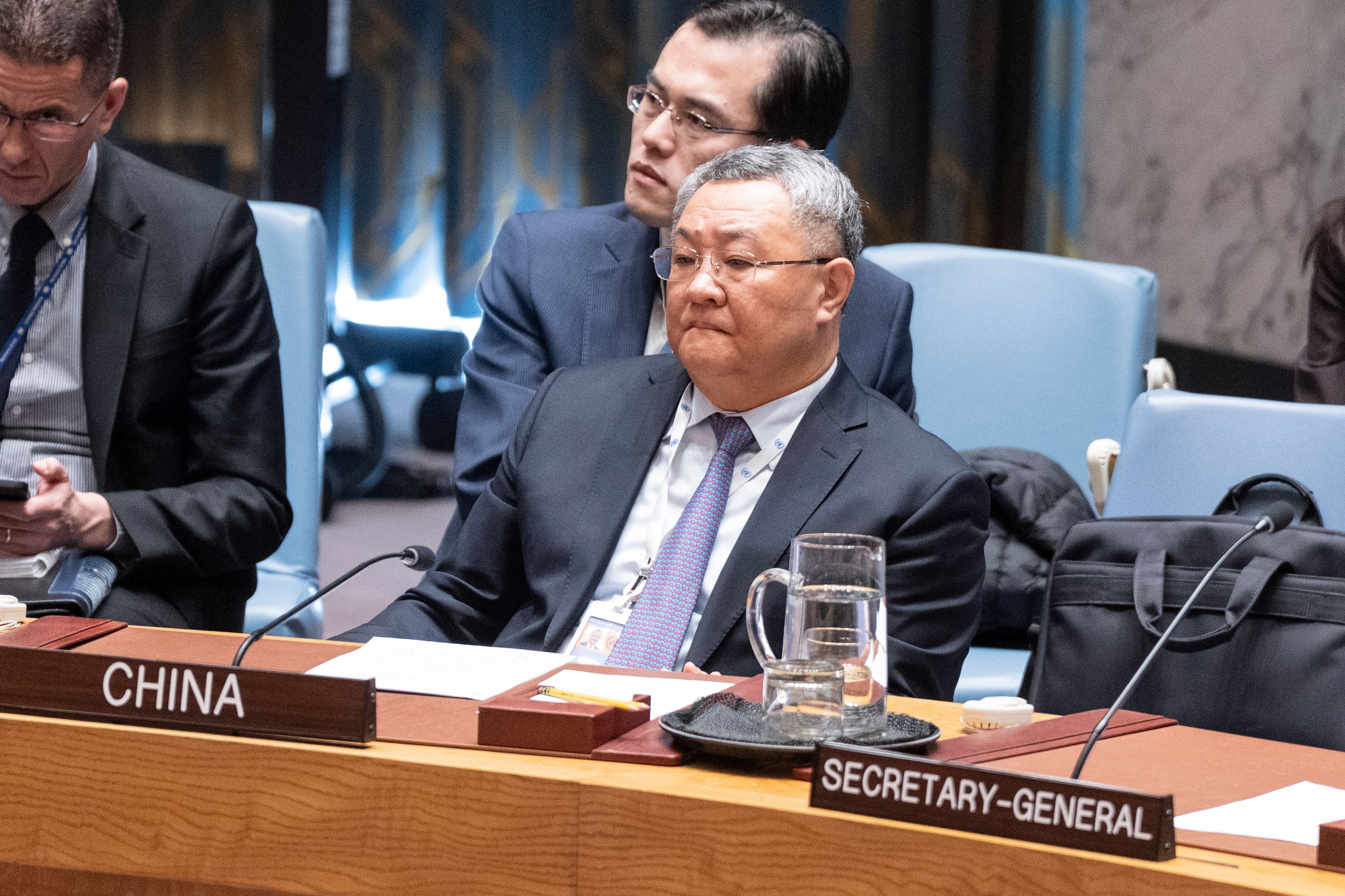 L'ambassadeur Fu COng, représentant permanent de la Chine auprès des Nations Unies, siège de l'ONU, New York - 11 mars 2025