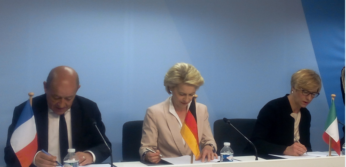 Le Drian, Von der Leyen, Pinotti