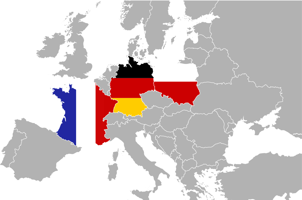 Weimar Triangle Partnership Map