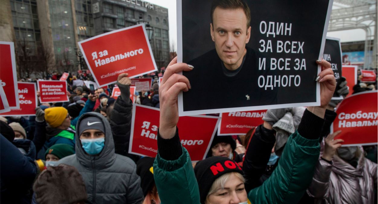 Rassemblement non autorisé en soutien au chef de l'opposition russe Alexei Navalny, Moscou, 23 janvier 2021
