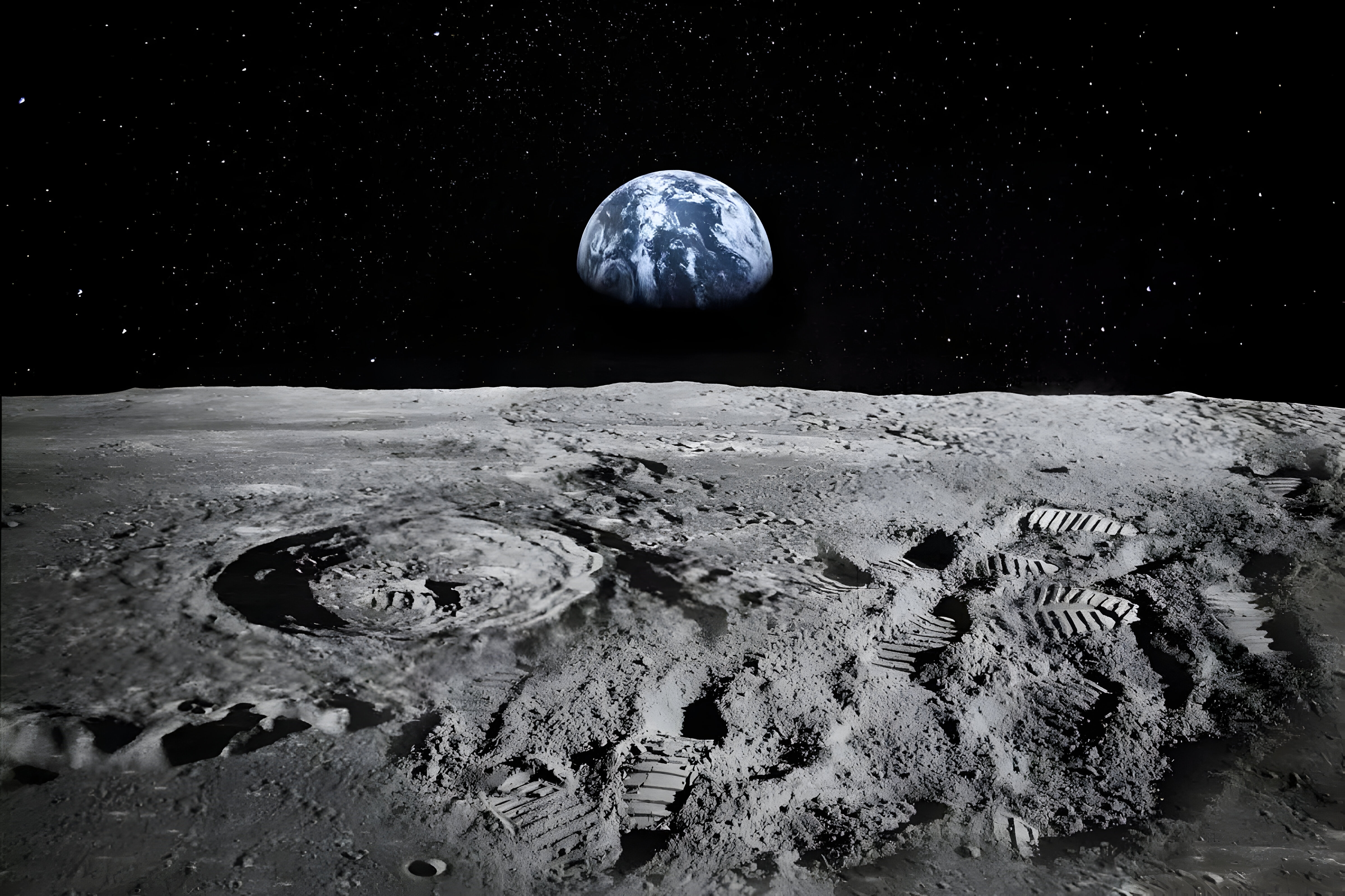 Images de la Lune et de la Terre
