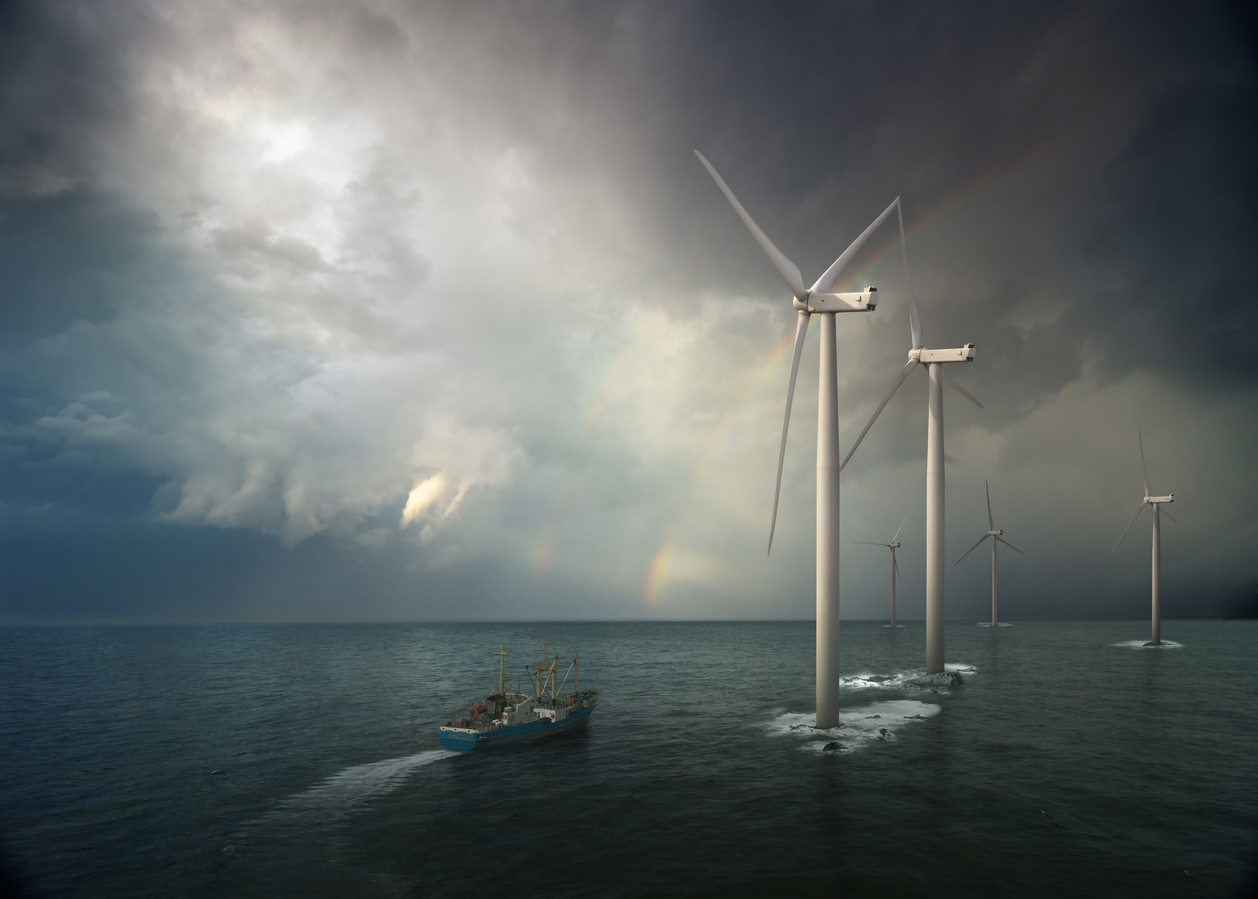 Eolienne, tempête naissante.