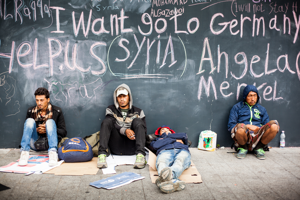 BUDAPEST - SEPTEMBER 4 : War refugees at the Keleti Railway Station on 4 September 2015 in Budapest, Hungary.
