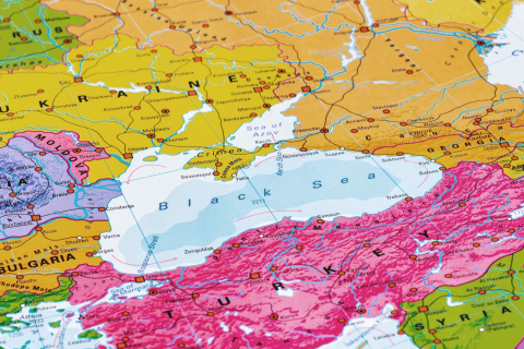 Carte de la mer Noire et de la mer d'Azov