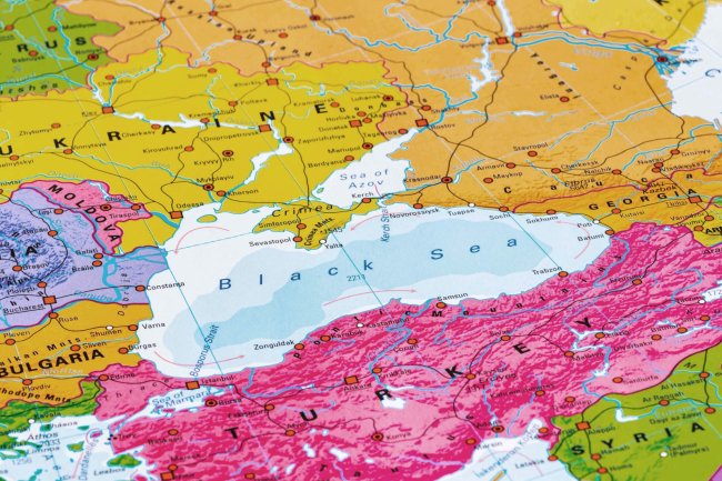 Carte de la mer Noire et de la mer d'Azov