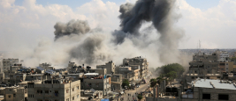 Frappes israéliennes sur la ville de Rafah, dans le sud de la bande de Gaza, 10 octobre 2023