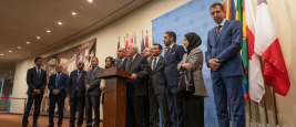 L'observateur permanent de l'État de Palestine, Riyad Mansour, au siège de l'ONU à New York - 27 Octobre 2023